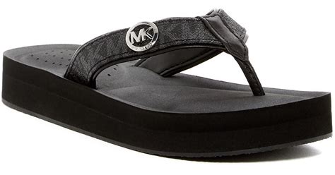 michael kors black flip flop|Michael Kors black heels sandals.